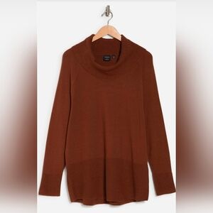 CYRUS Cowl Neck Tunic Sweater Havanna Brown 1X NWT